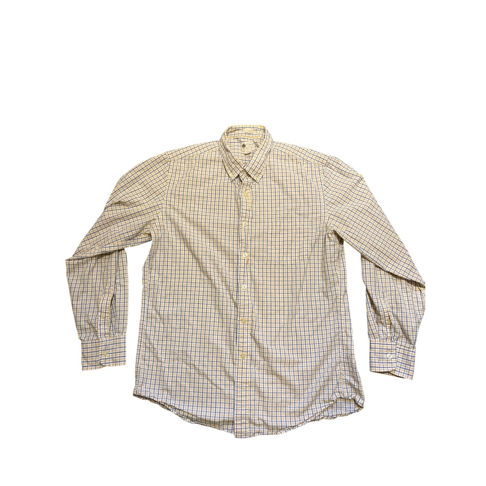 J Crew Shirtings Washed Casual Plaid‎ Button Down Shirt Mens Large 100 Cotton